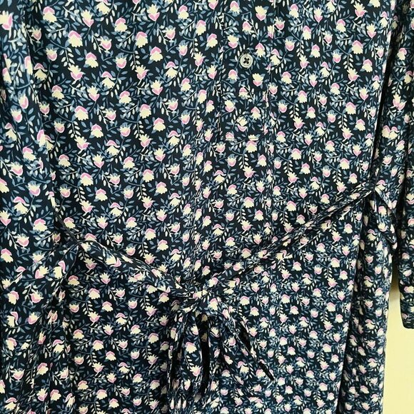 Gap Drapey Blue Floral Shirt Mini Dress SZ XS - Picture 5 of 12